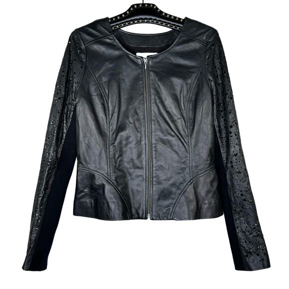 hinge Jackets & Blazers - Hinge Full Zip Cutout Leather Moto Jacket Medium NWOT